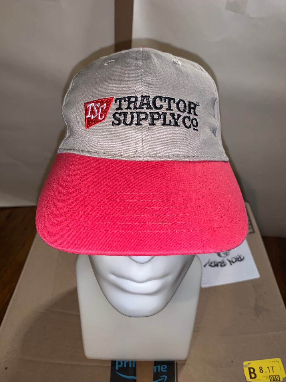 Tractor Supply Co Tan Red Embroidered Cotton Adjustable Strapback Hat